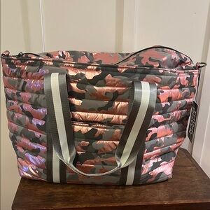 THINK ROLYN Pink and Gray Camouflage Tote